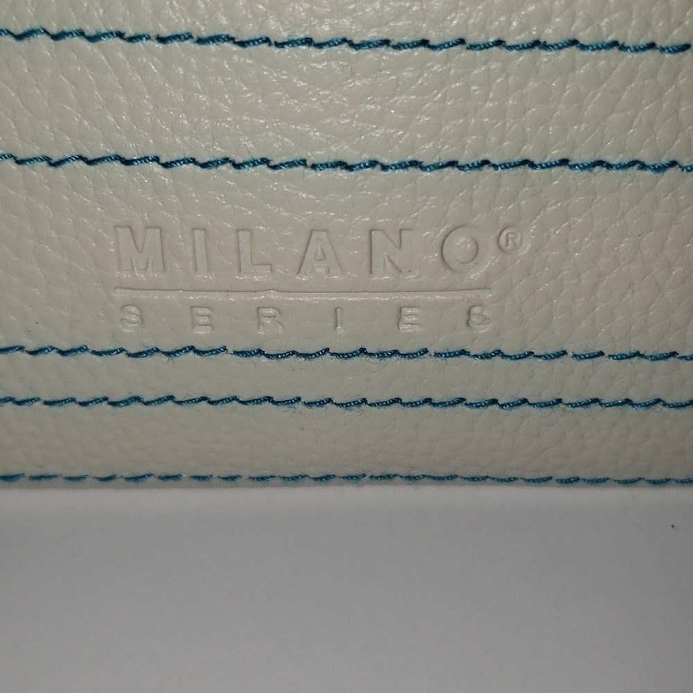 Milano Cream and Turquoise Clutch Purse - Picture 6 of 6